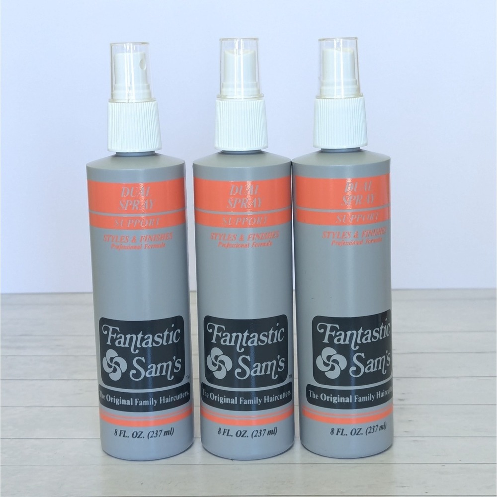 Vintage 1992 Fantastic Sams Hair Care Dual Styling Spray Support 8oz (Lot of 3)